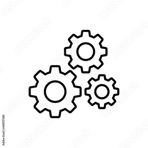 Gear line icon. Simple outline style. Two, three, technology, service, wheel concept. Vector illustration isolated on white background. EPS 10
