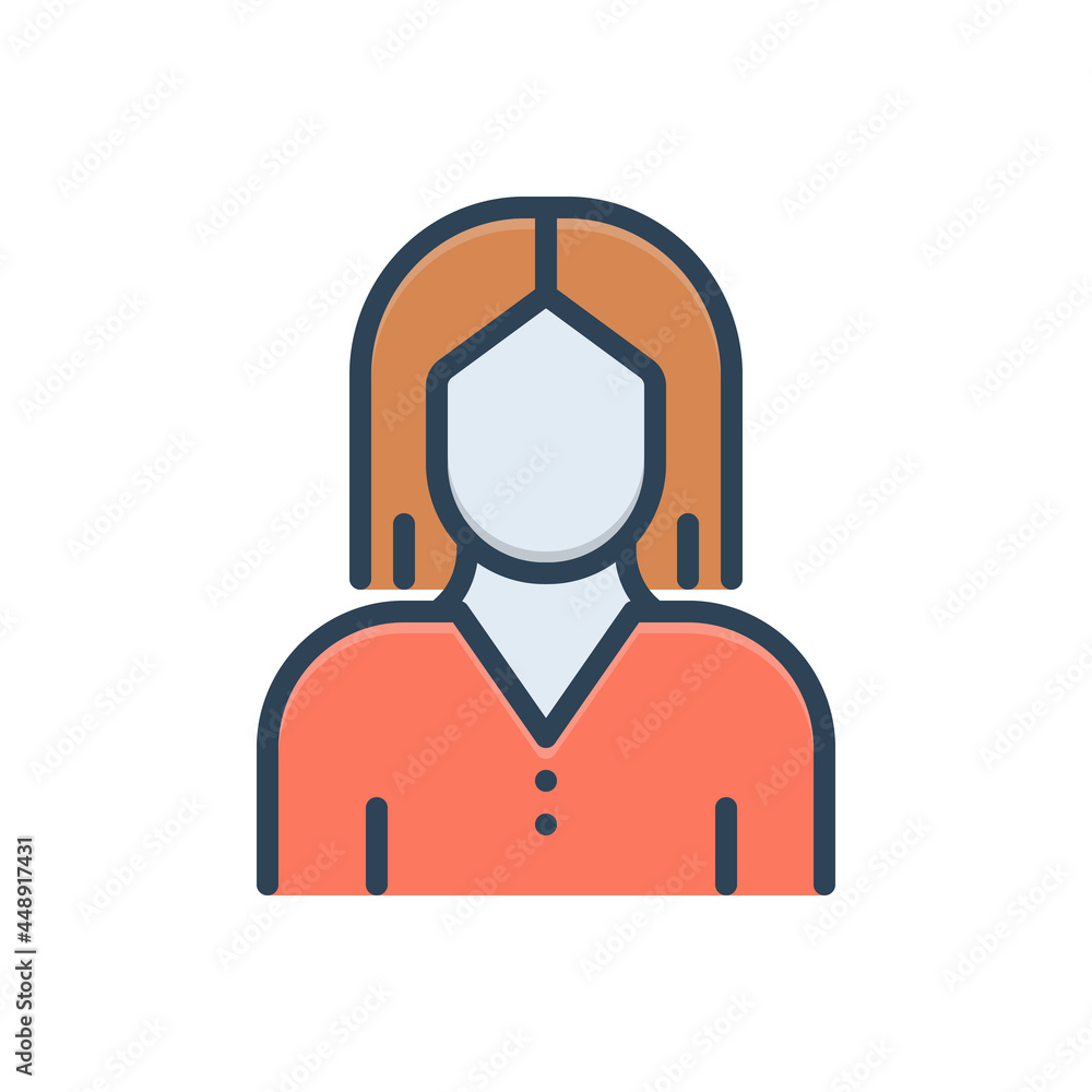 Obraz premium Color illustration icon for female 