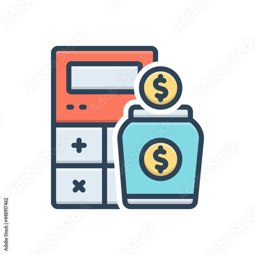 Color illustration icon for income 