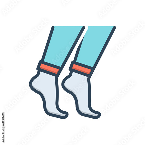 Color illustration icon for leg 