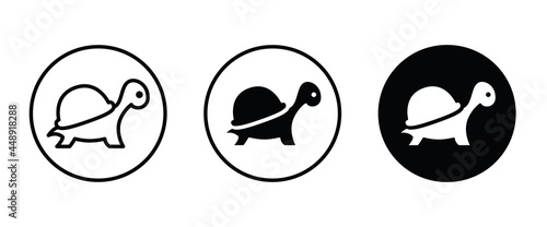 Fototapeta Naklejka Na Ścianę i Meble -  Turtle icon vector, filled flat sign, solid pictogram isolated on white.