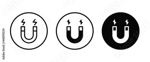 magnet icons button, vector, sign, symbol, logo, illustration, editable stroke, flat design style isolated on white