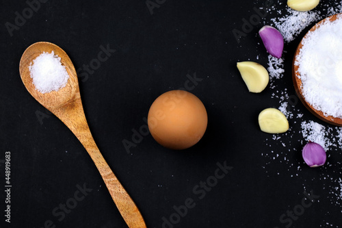 Ingredients salt onion and egg