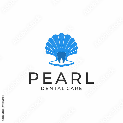 Pearl Dental Care logo design, Dental Clinic Logo Tooth abstract Linear Dentist stomatology
