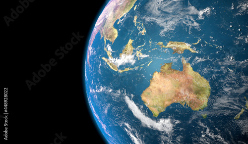  Australie vue depuis l'espace - rendu 3D - Map de la Nasa