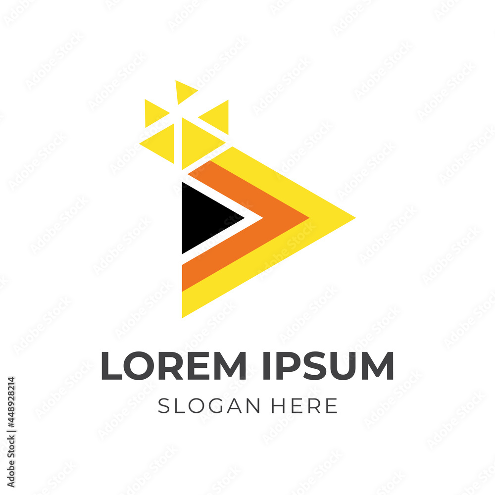 play logo design with flat colorful style play logo design with flat colorful style