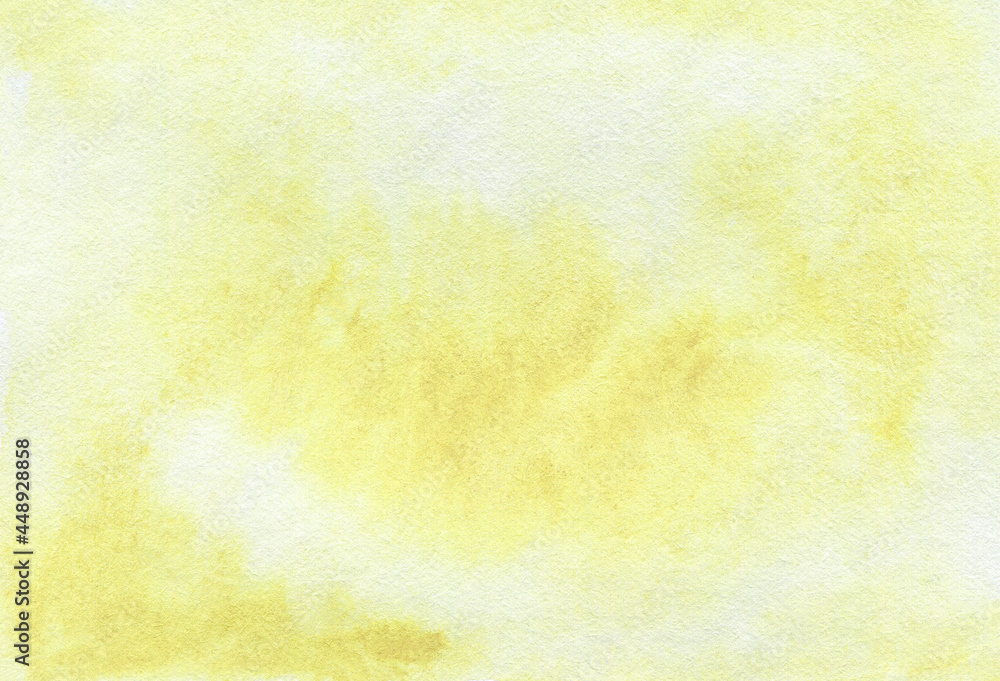 Abstract yellow watercolor paper textured illustration for grunge design, vintage card, templates. Autumn watercolor background
