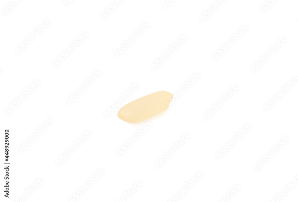 Raw rice on white background. Vegetable planting Raw rice on white background. Vegetable planting