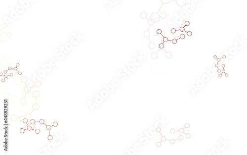 Light Orange vector background with forms of artificial intelligence.