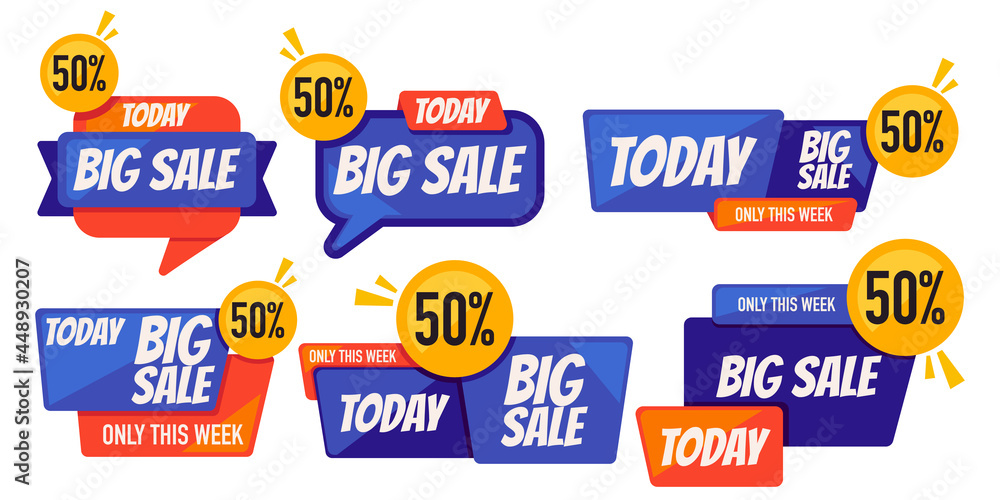 blue orange big sale promo banner wholesale fifty percent off only today and this week blue orange big sale promo banner wholesale fifty percent off only today and this week