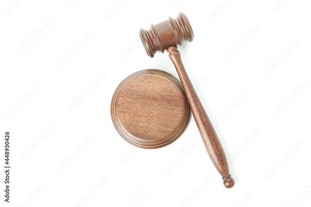 Wooden judge gavel isolated on white background Wooden judge gavel isolated on white background