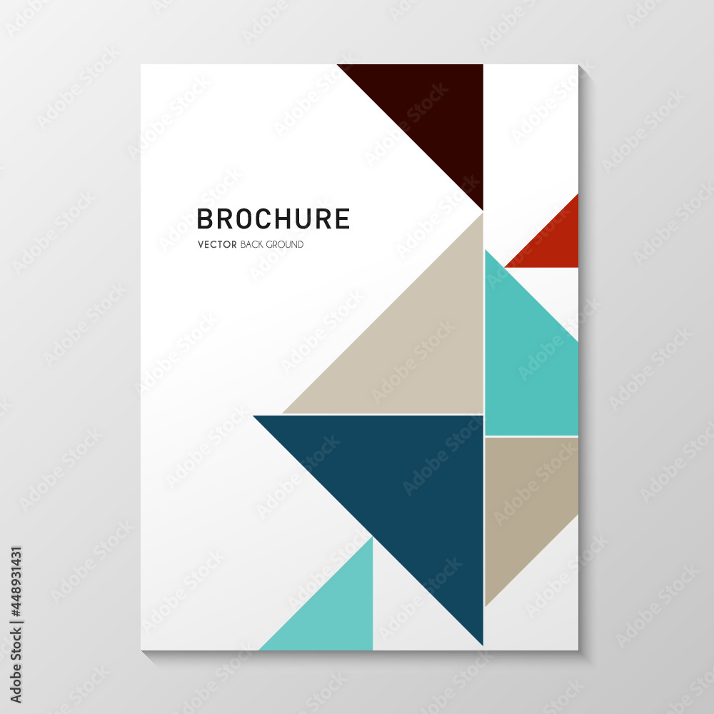 corporate brochure cover design with various triangles
