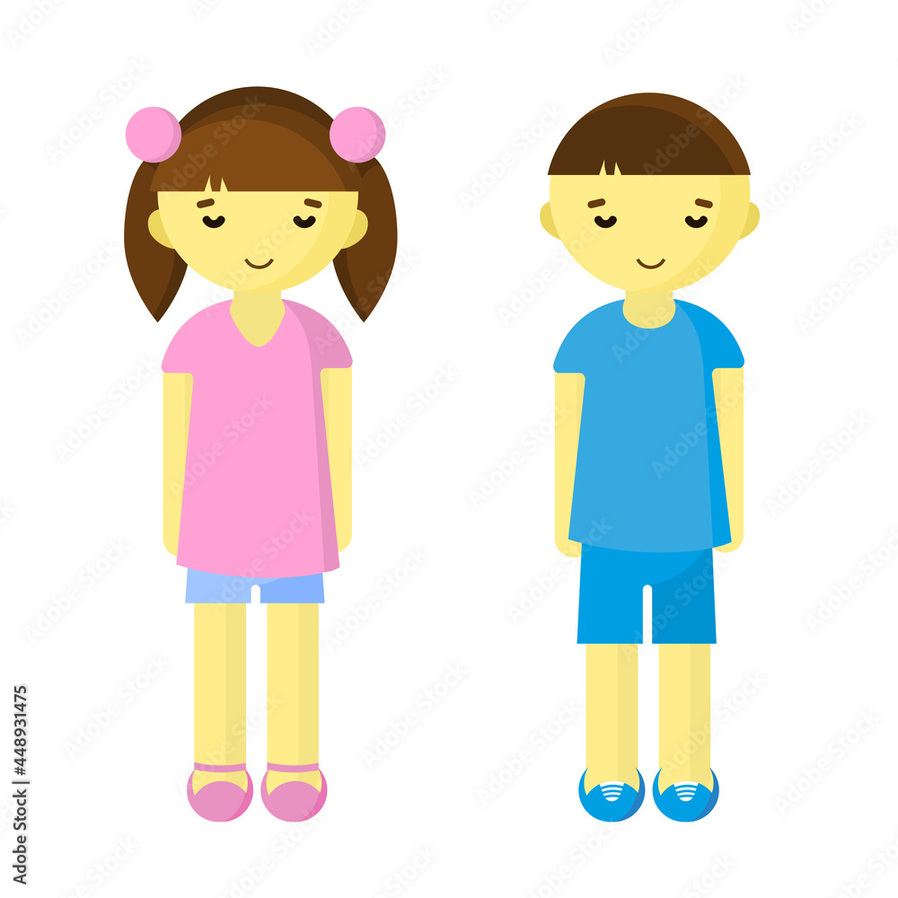 Girl boy child flat illustration vector people