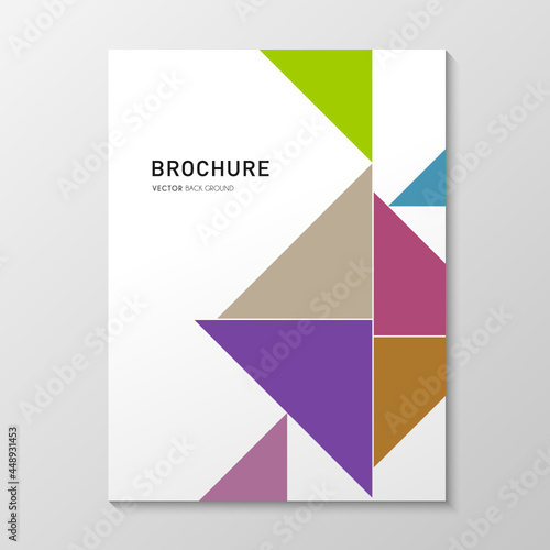 corporate brochure cover design with various triangles