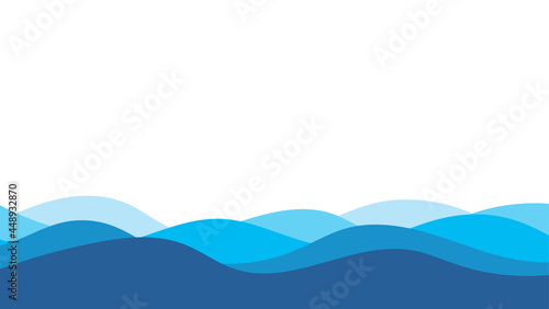 Abstract blue natural water wave surface ocean layer vector background