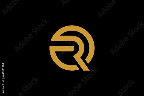 Letter R in circle logo design vector. R monogram logo symbol.