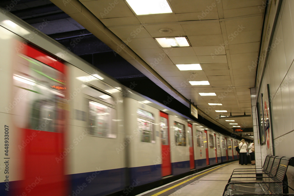 blurry picture subway underground train in motion transportation photography in the united kingdom London city 