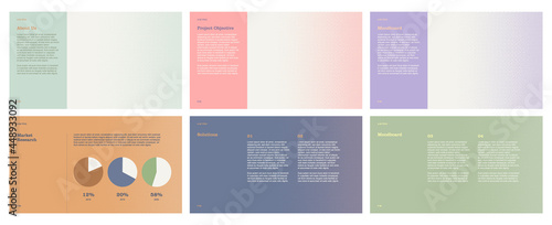 Halftone gradient geometric shapes pitch deck slides templates for presentation