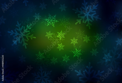 Dark Green, Yellow vector backdrop in holiday style.