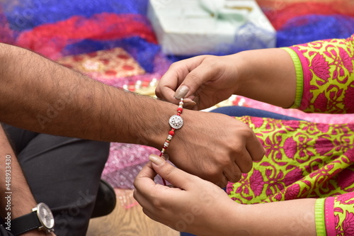 Raksha Bandhan festival, Sister Tying Rakhi On Brother's Hand