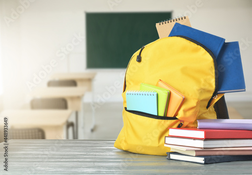 School backpack with books ...