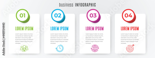 Modern timeline infographic template 4 steps