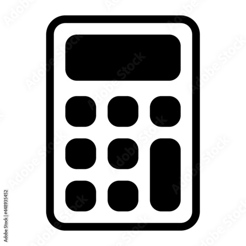 Calculator icon with glyph style. Suitable for website design, logo, app and UI. Based on the size of the icon in general, so it can be reduced.