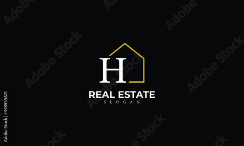 Alphabet H Real Estate Monogram Vector Logo Design, Letter H House Icon Template