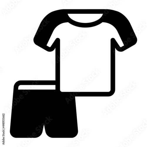 Sport uniform icon with glyph style. Suitable for website design, logo, app and UI. Based on the size of the icon in general, so it can be reduced.