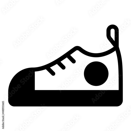 Sneakers icon with glyph style. Suitable for website design, logo, app and UI. Based on the size of the icon in general, so it can be reduced.