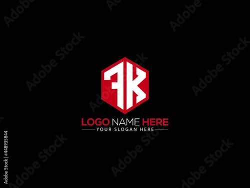 FK Letter Logo, creative fk logo sticker vector for business photo