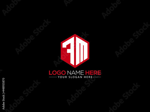FM Letter Logo, creative fm logo sticker vector for business
