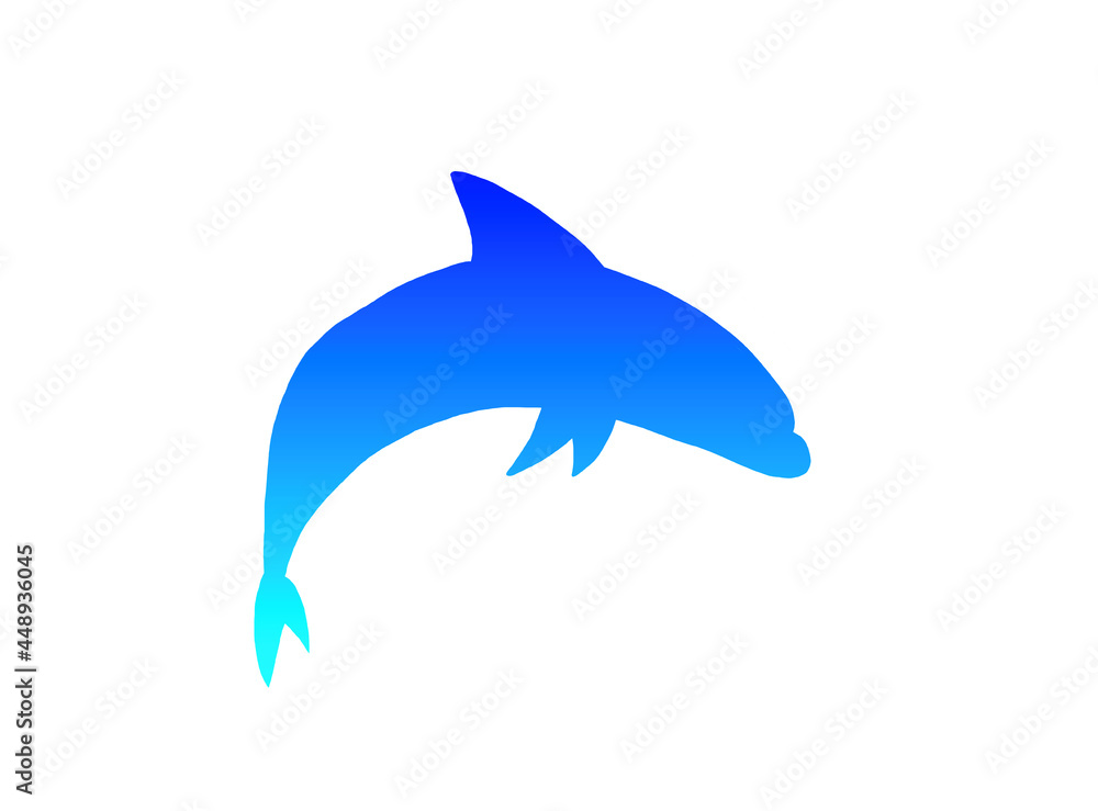 Dolphin blue silhouette Dolphin blue silhouette