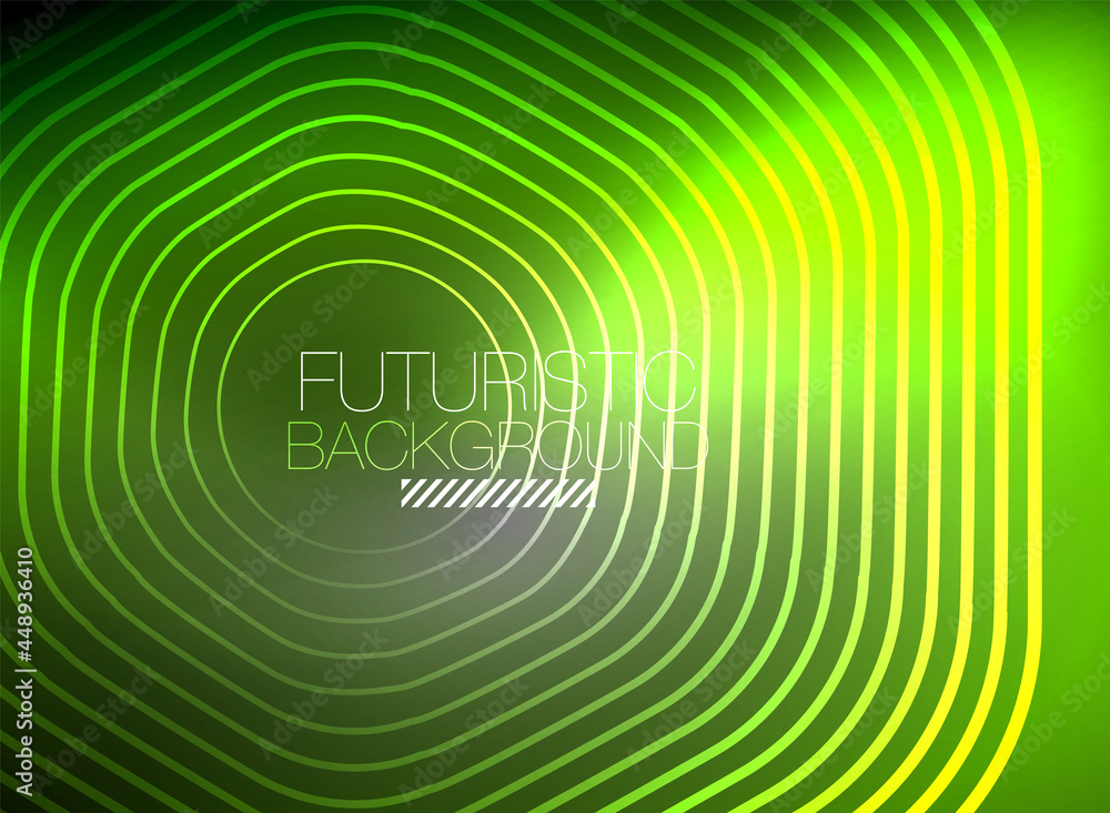 Obraz premium Neon color square shape lines abstract background. Shiny magic energy and motion concept, vector abstract wallpaper background