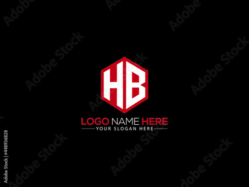 HB Letter Logo, creative hb logo sticker vector for business