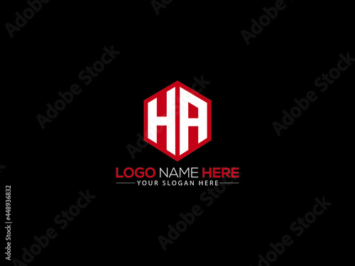 HA Letter Logo, creative ha logo sticker vector for business photo