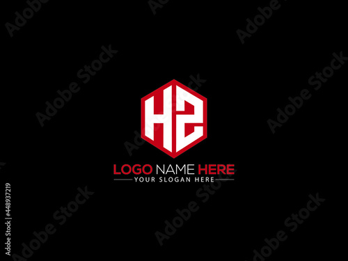 HZ Letter Logo, creative hz logo sticker vector for business photo