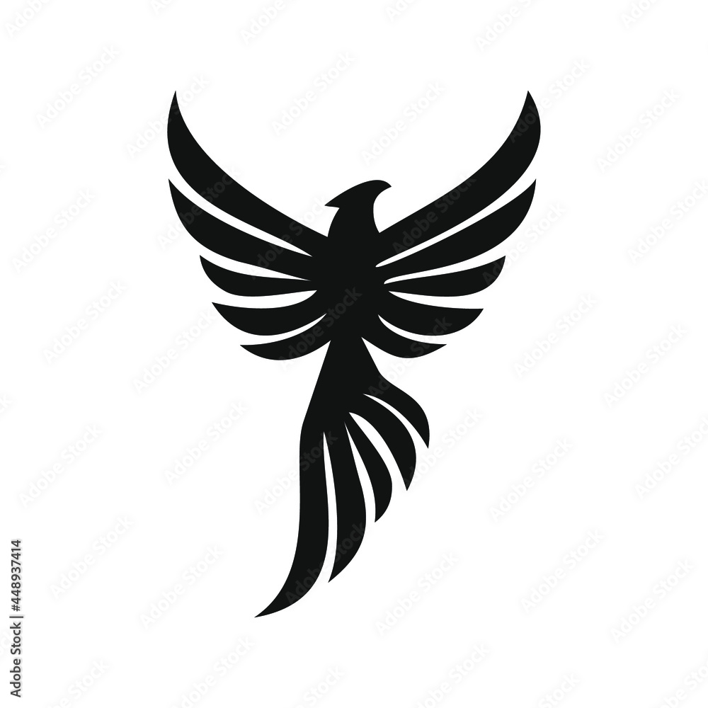 Fototapeta premium phoenix bird black logo