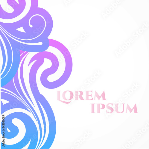 Abstract vecctor wallpaper copy space with designs on the left