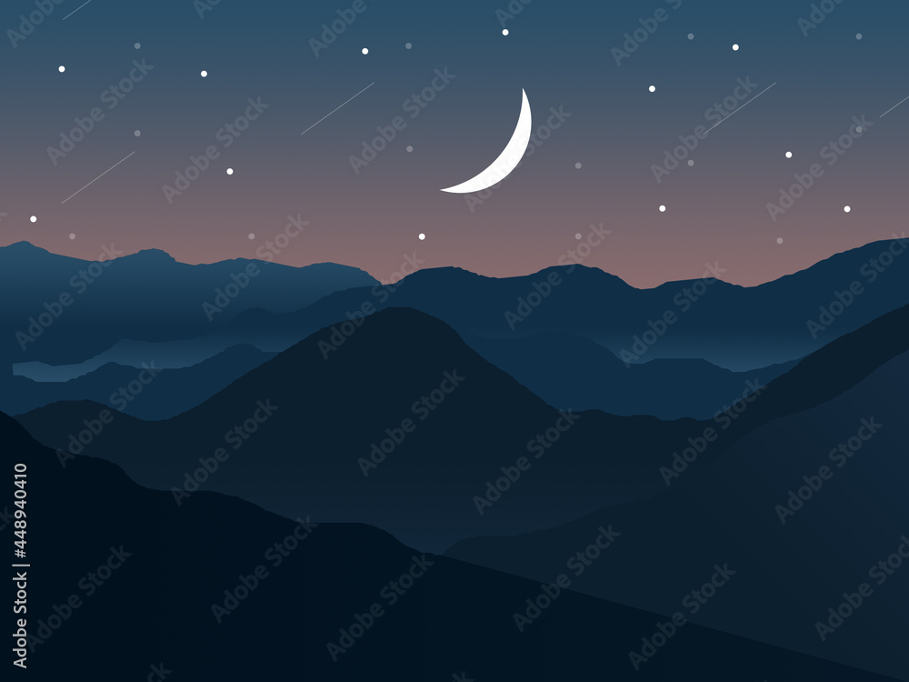 Obraz premium night sky with stars and moon.