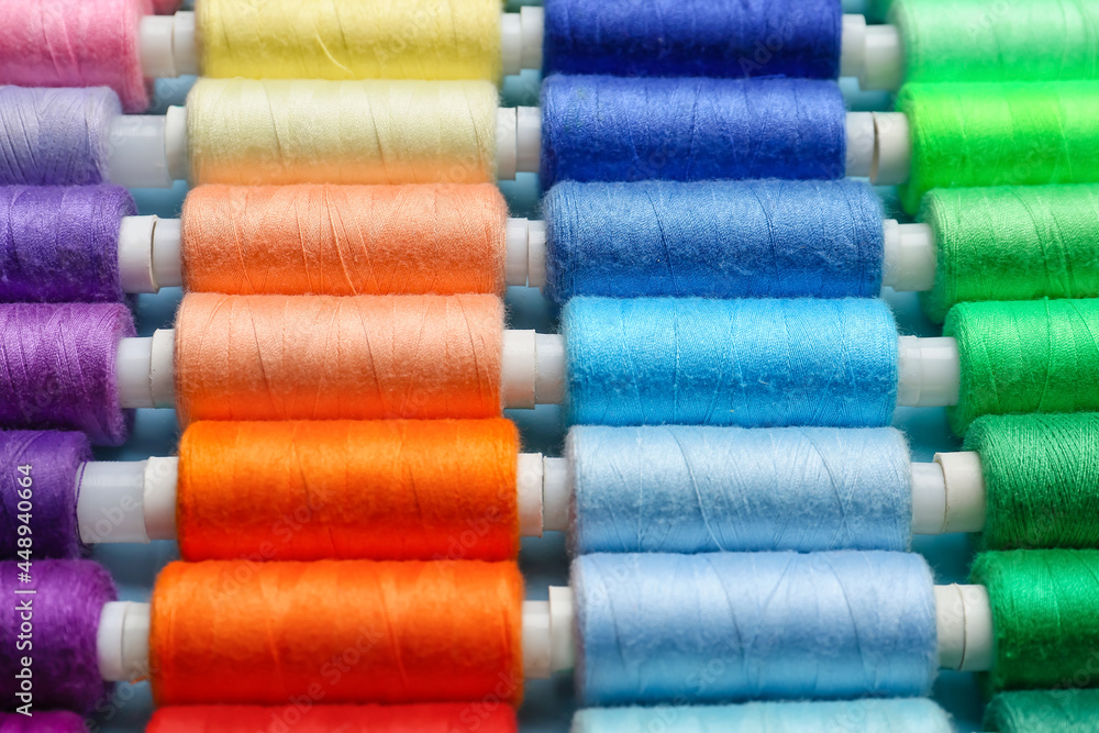 Colorful threads as background, closeup Colorful threads as background, closeup