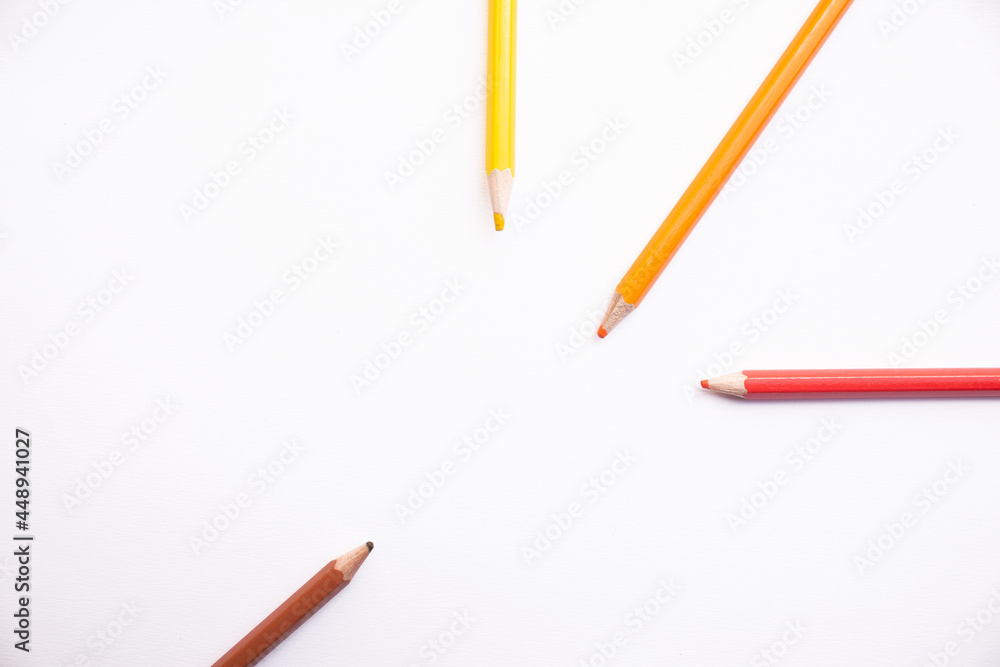 pencils on white background pencils on white background