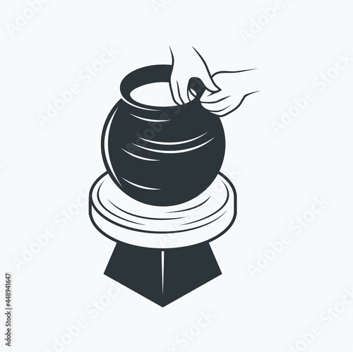 illustration of making pottery with rotary technique