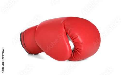 New red boxing glove isolated on white © New Africa