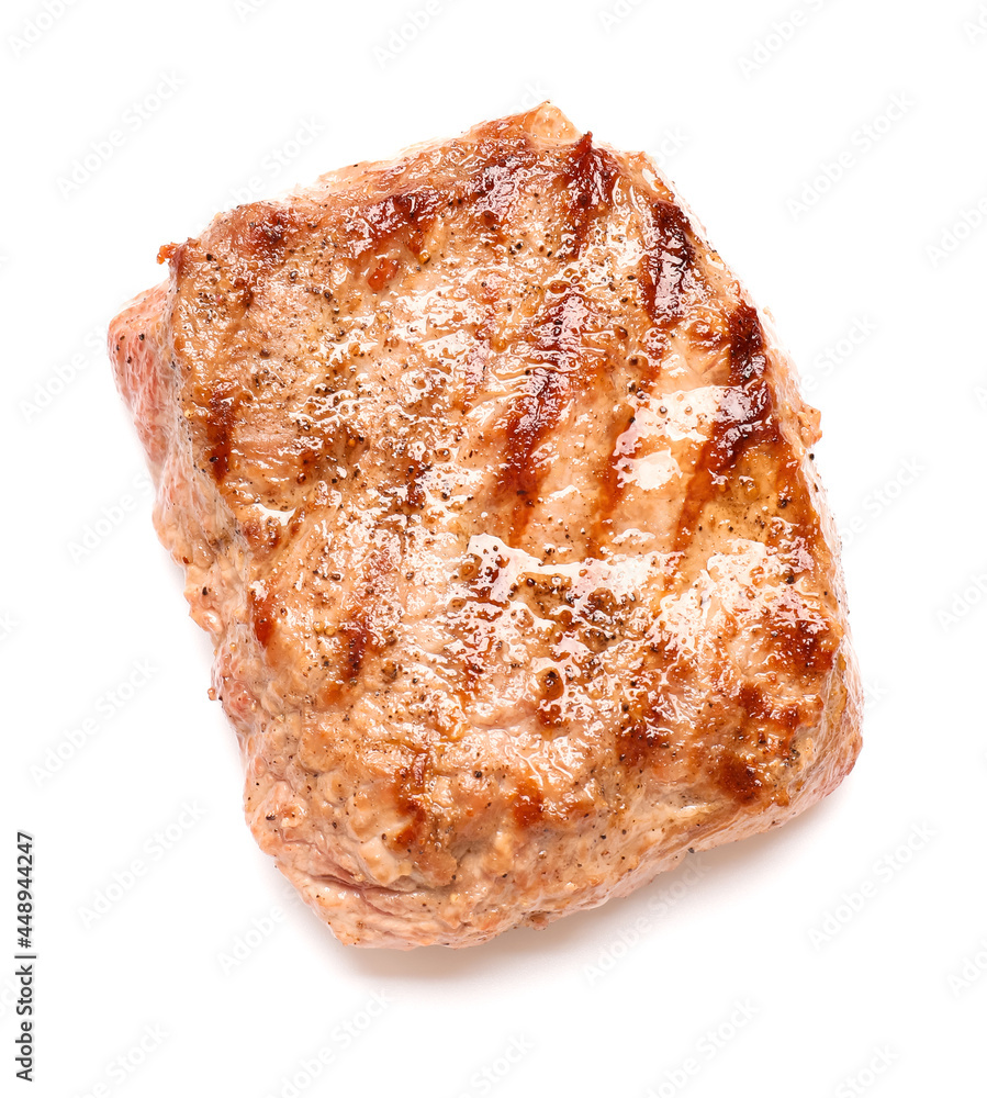 Tasty beef steak on white background