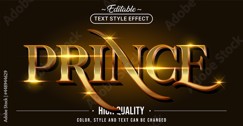 Editable text style effect - Prince text style theme.