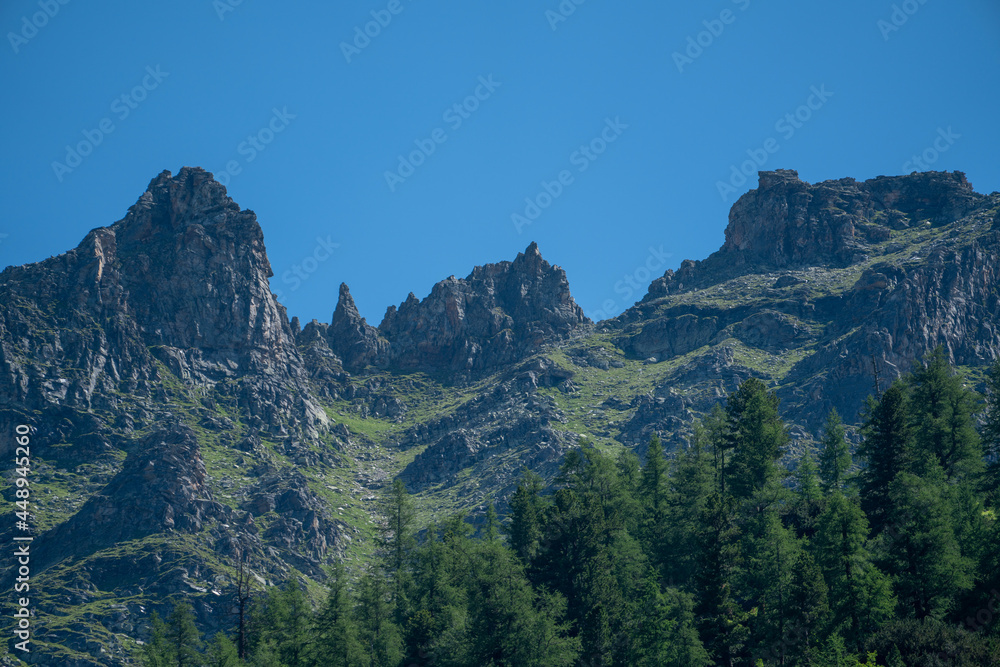 beautiful alpine landscape in the hohe tauern national park in austria, salzburg at a sunny summer day