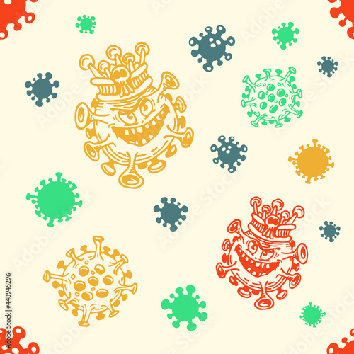 Coronavirus bacterias pattern. Medical concept with dangerous cells