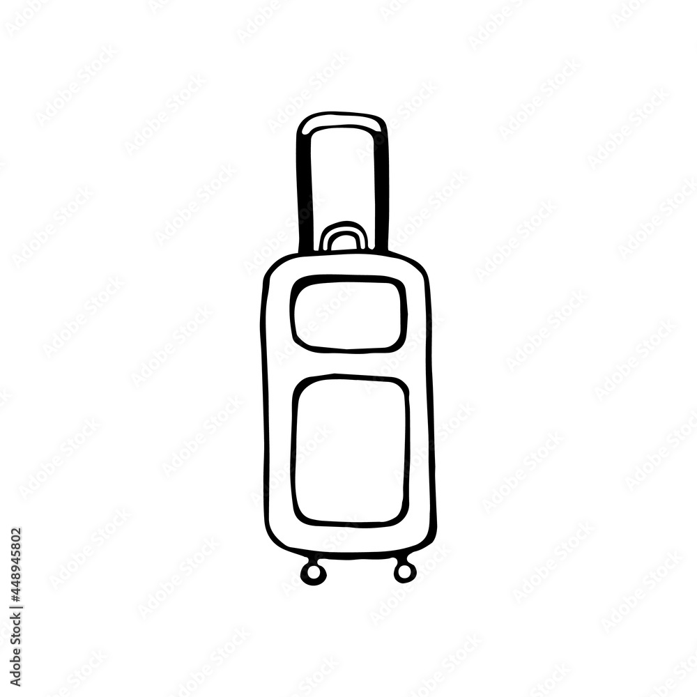 Suitcase - Hand drawn doodle vector icon, isolated on white background Suitcase - Hand drawn doodle vector icon, isolated on white background