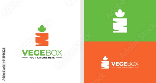 VEGETABLE BOX LOGO DELIVERY SIMPLE EDITABLE